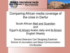 Comparing African media coverage of the crisis in Darfur and