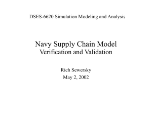 Navy Supply Chain Model Verification and Validation DSES-6620 Simulation Modeling and Analysis