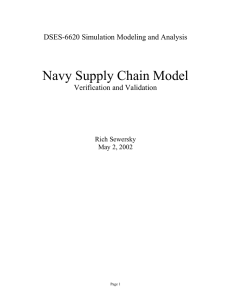 Navy Supply Chain Model  Verification and Validation Rich Sewersky