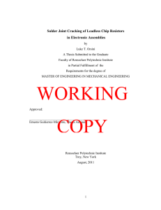 Solder Joint Cracking of Leadless Chip Resistors in Electronic Assemblies