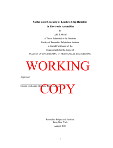 Solder Joint Cracking of Leadless Chip Resistors in Electronic Assemblies