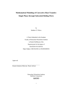 Mathematical Modeling of Convective Heat Transfer: