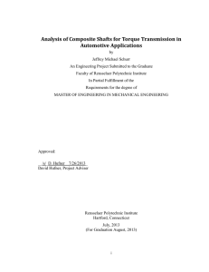 Analysis of Composite Shafts for Torque Transmission in Automotive Applications