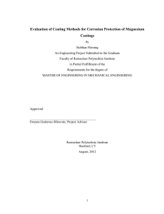 Evaluation of Coating Methods for Corrosion Protection of Magnesium Castings