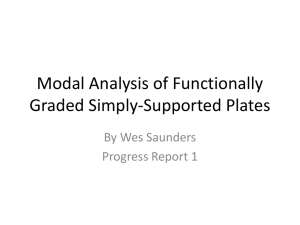 Modal Analysis of Functionally Graded Simply-Supported Plates By Wes Saunders Progress Report 1