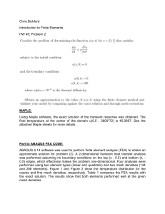 Chris Bickford Introduction to Finite Elements HW #5; Problem 2