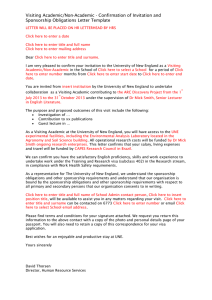 Visiting Academic/Non-Academic - Confirmation of Invitation and Sponsorship Obligations Letter Template