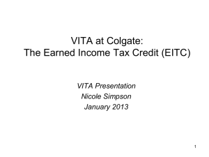 VITA at Colgate: The Earned Income Tax Credit (EITC) VITA Presentation Nicole Simpson