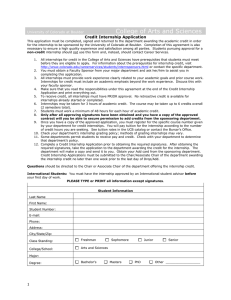 College of Arts and Sciences  Credit Internship Application