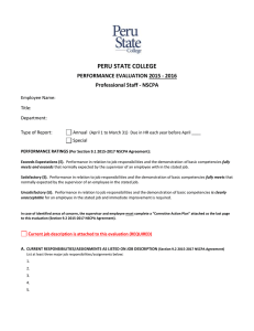 PERU STATE COLLEGE  PERFORMANCE EVALUATION 2015 - 2016 Professional Staff - NSCPA