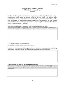 (optional)  Based  on  the  thorough  internal ... Program Review Summary Template