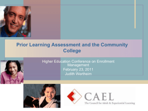 Prior Learning Assessment and the Community College Higher Education Conference on Enrollment Management
