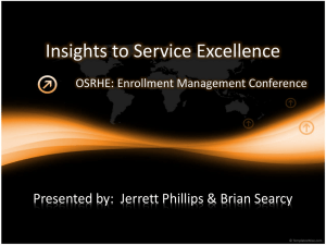 Insights to Service Excellence OSRHE: Enrollment Management Conference