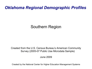 Oklahoma Regional Demographic Profiles Southern Region