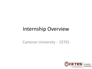 Internship Overview Cameron University - CETES