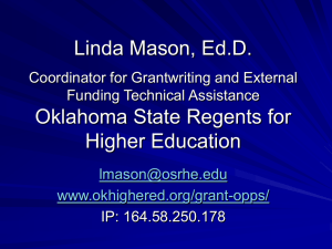 Linda Mason, Ed.D. Oklahoma State Regents for Higher Education