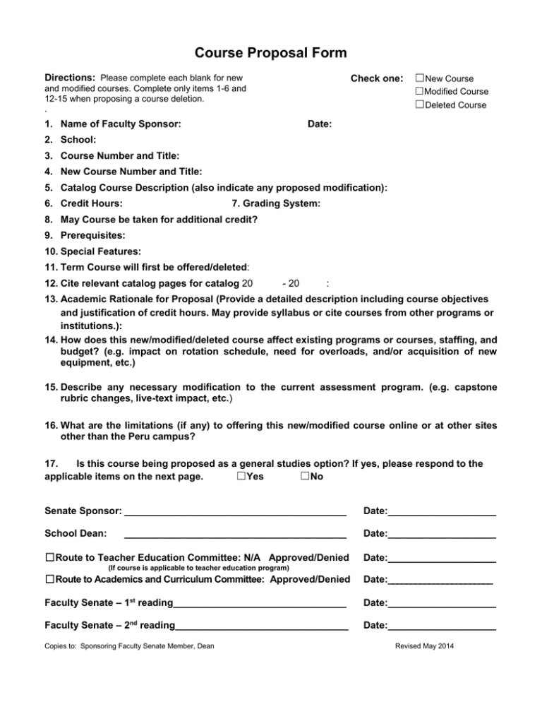 Course Proposal Form