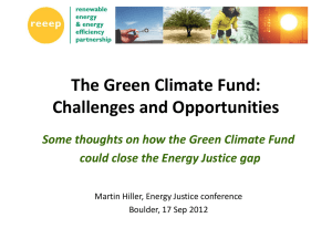 The Green Climate Fund: Challenges and Opportunities