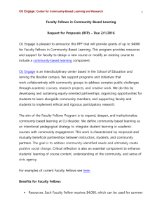 CU Engage is pleased to announce this RFP that will... for Faculty Fellows in Community-Based Learning. This program provides resources