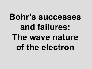 Bohr’s successes and failures: The wave nature of the electron