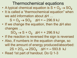 Thermochemical equations