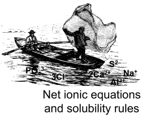 Net ionic equations and solubility rules S PO