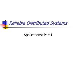 Reliable Distributed Systems Applications: Part I