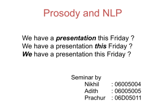 Prosody and NLP presentation this We