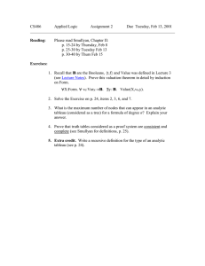 CS486 Applied Logic Assignment 2 Due  Tuesday, Feb 13, 2001