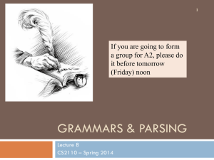 GRAMMARS &amp; PARSING If you are going to form it before tomorrow