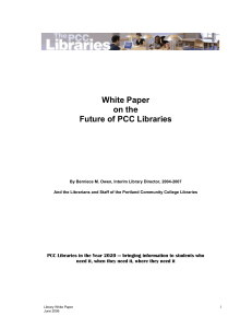 White Paper on the Future of PCC Libraries