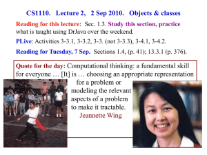 CS1110.   Lecture 2,   2 Sep 2010. ...