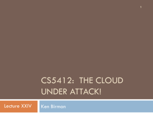 CS5412:  THE CLOUD UNDER ATTACK! Lecture XXIV Ken Birman