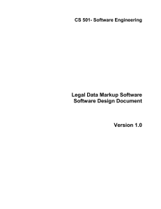 Legal Data Markup Software Software Design Document  Version 1.0