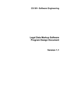 Legal Data Markup Software Program Design Document  Version 1.1