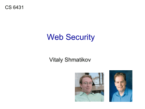 Web Security Vitaly Shmatikov CS 6431