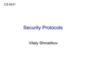 Security Protocols Vitaly Shmatikov CS 6431