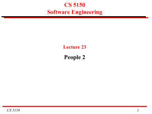 CS 5150 Software Engineering People 2 Lecture 23