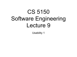CS 5150 Software Engineering Lecture 9 Usability 1