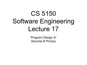CS 5150 Software Engineering Lecture 17 Program Design 4/