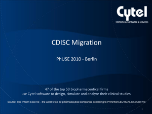 CDISC Migration PhUSE 2010 - Berlin