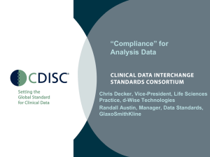“Compliance” for Analysis Data