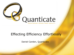 Effecting Efficiency Effortlessly Daniel Carden, Quanticate