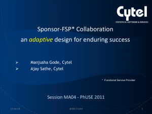 Sponsor-FSP* Collaboration an design for enduring success adaptive