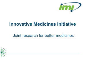 Innovative Medicines Initiative Joint research for better medicines