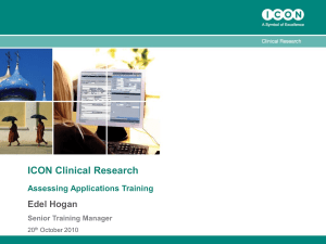 ICON Clinical Research Edel Hogan Assessing Applications Training Senior Training Manager
