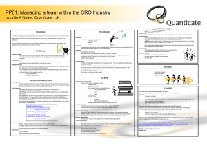 PP01: Managing a team within the CRO Industry Introduction The Individual