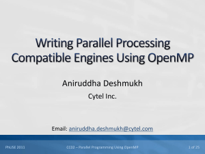 Aniruddha Deshmukh Cytel Inc. Email: