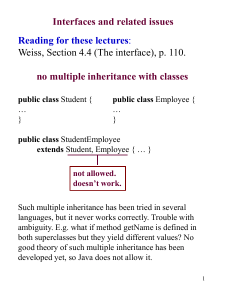 Interfaces and related issues no multiple inheritance with classes