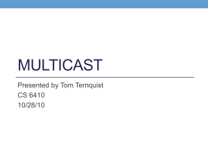 MULTICAST Presented by Tom Ternquist CS 6410 10/28/10
